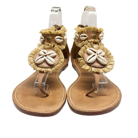 ⭐️Tory Burch T Strap Ankle Shells Sandals⭐️ - Picture 1 of 9